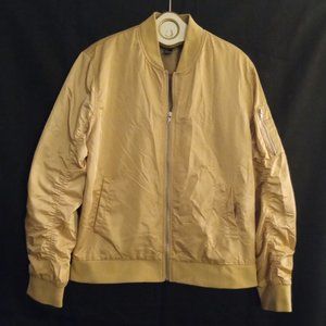 NWOT Forever 21 Men's Beige Bomber Flight Jacket Size L